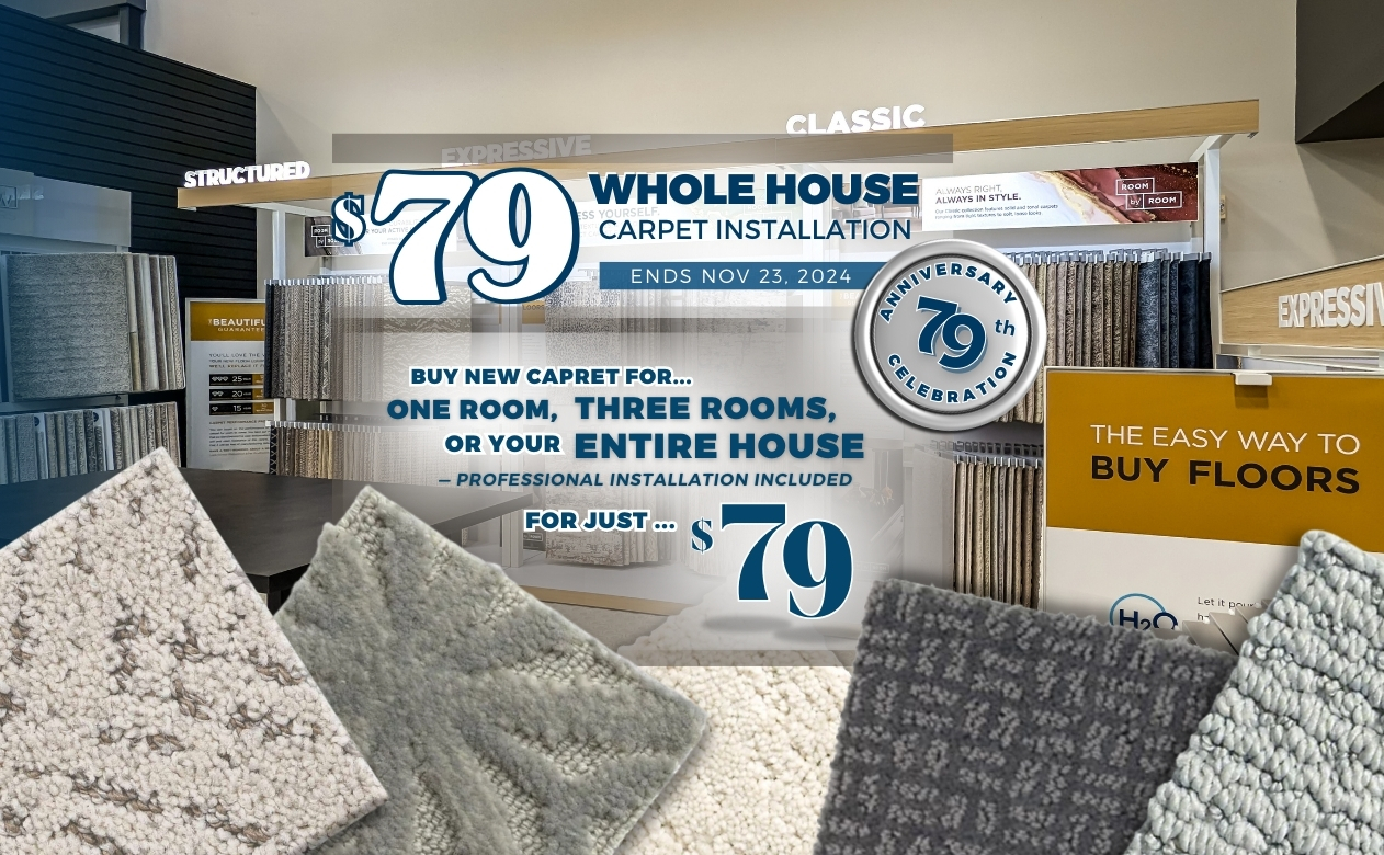 $79 whole house carpet installation sale event